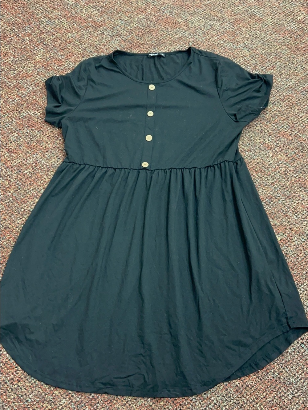 SHEIN Black Short-Sleeve Button Front Dress Size 4X 20/22